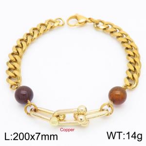 Stainless Steel Gold-plating Bracelet - KB183833-Z