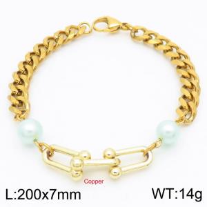 Stainless Steel Gold-plating Bracelet - KB183845-Z