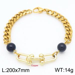 Stainless Steel Gold-plating Bracelet - KB183847-Z