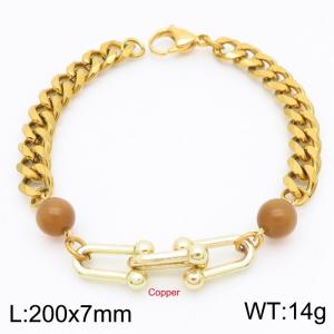 Stainless Steel Gold-plating Bracelet - KB183849-Z