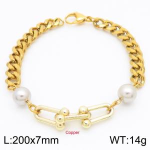 Stainless Steel Gold-plating Bracelet - KB183851-Z