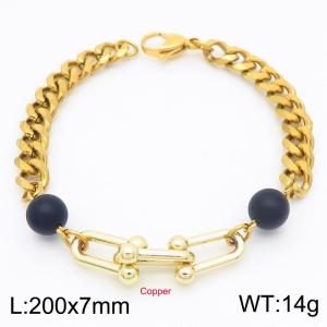 Stainless Steel Gold-plating Bracelet - KB183855-Z