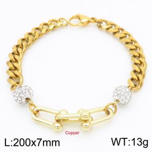Stainless Steel Gold-plating Bracelet - KB183859-Z