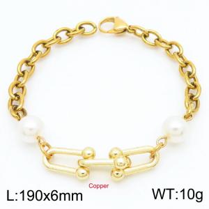 Stainless Steel Gold-plating Bracelet - KB183860-Z