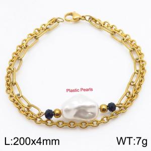 Stainless Steel Gold-plating Bracelet - KB183908-Z