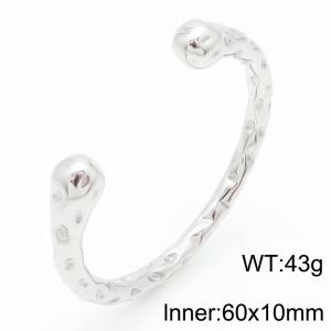 Stainless Steel Fashion Hammer Pattern Bracelet - KB184362-WGJD