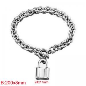Stainless steel lock OT buckle bracelet - KB184377-Z
