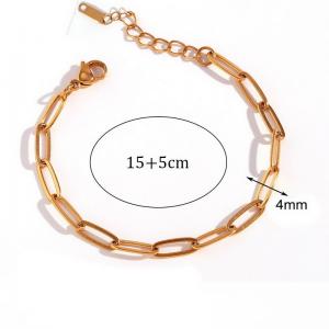 Stainless steel fashionable and minimalist paper clip chain bracelet - KB184495-Z