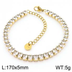 Stainless steel zircon bracelet - KB184603-Z