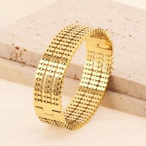 Stainless Steel Gold-plating Bangle - KB184767-SP