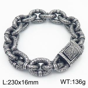 16mm European and American punk retro men's titanium steel bracelet - KB184821-KJX