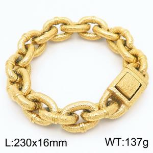 16mm European and American punk retro men's titanium steel bracelet - KB184822-KJX