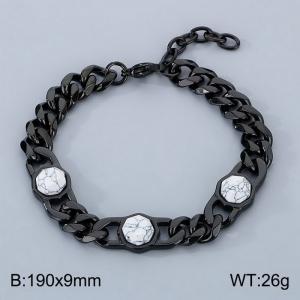 Stainless Steel Black-plating Bracelet - KB184843-AQ