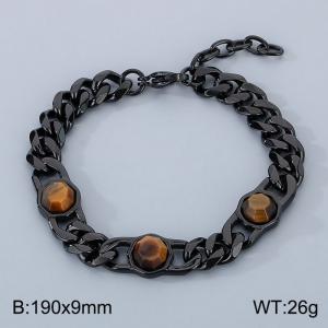 Stainless Steel Black-plating Bracelet - KB184844-AQ