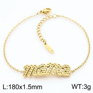 Mother's Day jewelry titanium steel mama diamond inlaid bracelet for women - KB184892-KLX
