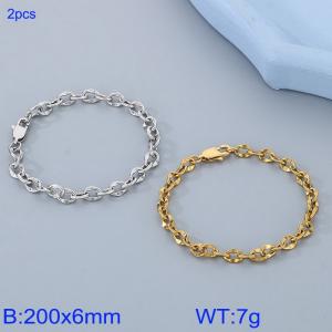 Stainless steel lip chain bracelet - KB185008-Z