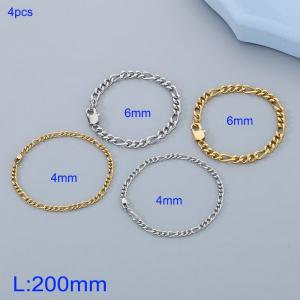 Stainless steel 3:1 polished NK chain bracelet - KB185009-Z