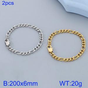 Stainless steel 3:1 polished NK chain bracelet - KB185112-Z