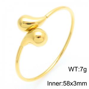 Women Adorable Gold-Plated Stainless Steel Open Cuff Bangle - KB185245-KFC