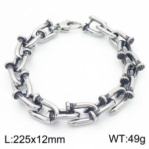 Trendy and domineering industrial style nail splicing bracelet - KB185406-KJX