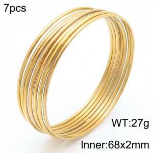 Stainless Steel Gold-plating Bangle - KB185464-LO