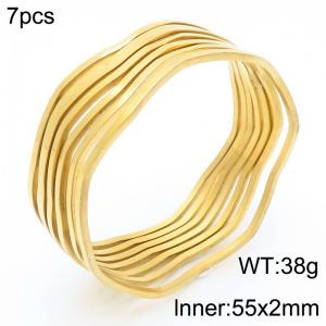 Stainless Steel Gold-plating Bangle - KB185466-LO