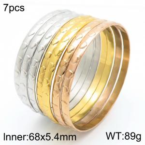 Stainless Steel Gold-plating Bangle - KB185469-LO