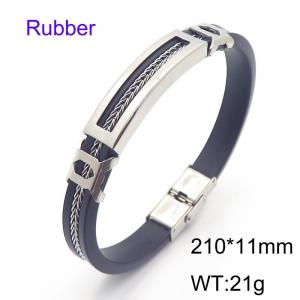 Stainless Steel Rubber Bracelet - KB186183-JZ