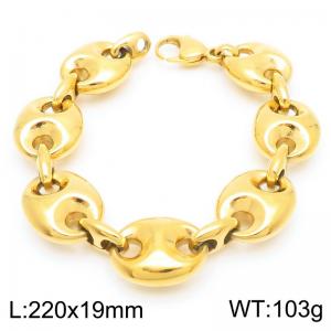 Stainless Steel 304 Pig Nose Bracelet Neutral Gold Color - KB1862275-KJX