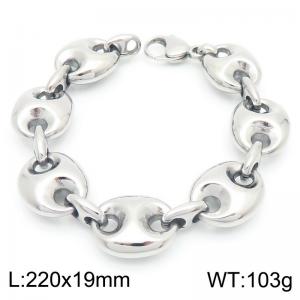 Stainless Steel 304 Pig Nose Bracelet Neutral Silver Color - KB1862276-KJX