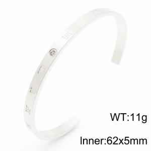 Stainless Steel Stone Bangle - KB186239-XY