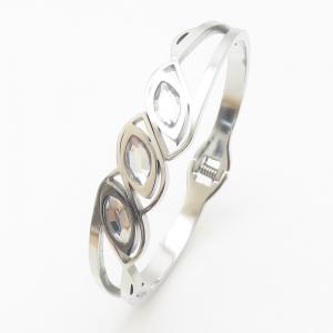 Stainless Steel Stone Bangle - KB186261-WH