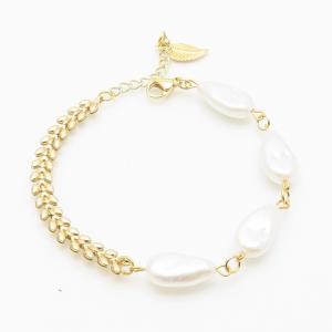 Stainless Steel Gold-plating Bracelet - KB186270-WH