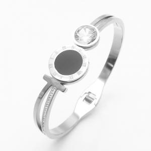Stainless Steel Stone Bangle - KB186286-WH