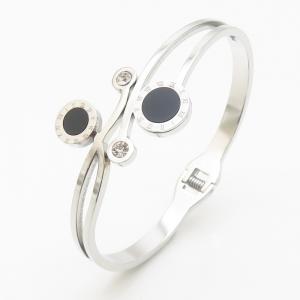 Stainless Steel Stone Bangle - KB186296-WH