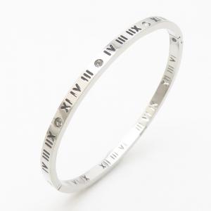 Stainless Steel Stone Bangle - KB186298-WH