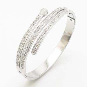 Stainless Steel Stone Bangle - KB186299-WH