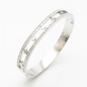 Stainless Steel Stone Bangle - KB186301-WH