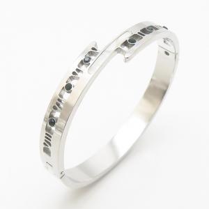 Stainless Steel Stone Bangle - KB186304-WH