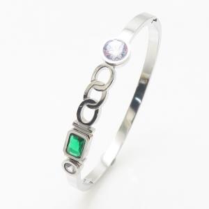 Stainless Steel Stone Bangle - KB186305-WH
