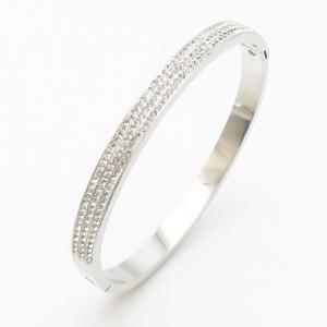 Stainless Steel Stone Bangle - KB186307-WH