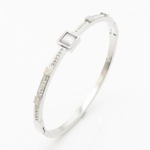 Stainless Steel Stone Bangle - KB186311-WH