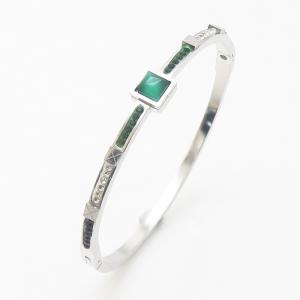 Stainless Steel Stone Bangle - KB186312-WH
