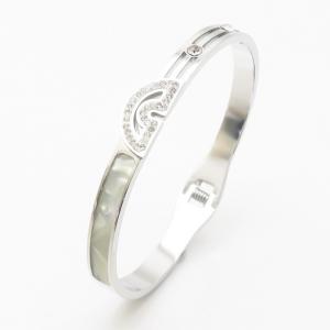 Stainless Steel Stone Bangle - KB186313-WH