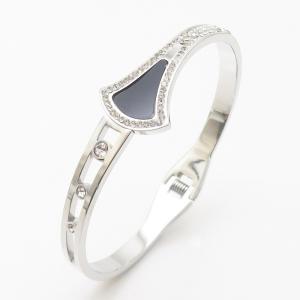 Stainless Steel Stone Bangle - KB186318-WH
