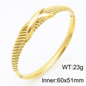 Stainless Steel Gold-plating Bangle - KB186355-SP