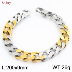 Fashionable and Creative Stainless Steel Imitation Casting Chain Color blocked Yang Button Bracelet - KB186420-Z