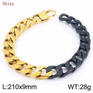 Fashionable and Creative Stainless Steel Imitation Casting Chain Color blocked Yang Button Bracelet - KB186429-Z