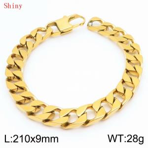 9mm stainless steel minimalist imitation cast chain male buckle bracelet - KB186443-Z