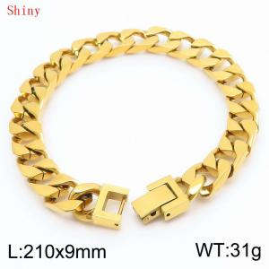 9mm stainless steel minimalist imitation cast chain jewelry buckle bracelet - KB186446-Z